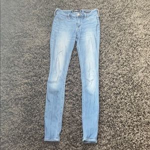 light blue jeans no rips from hollister